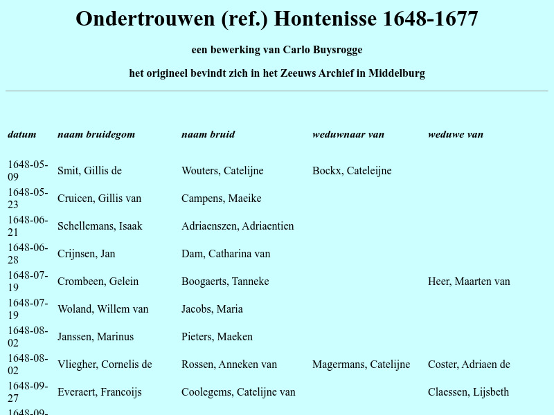 Screenshot van website