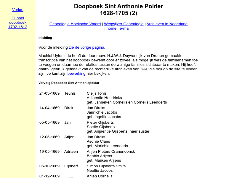 Screenshot van website