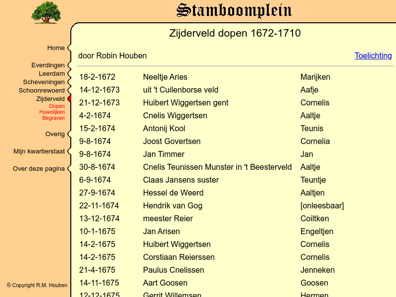 Screenshot van website