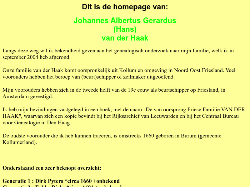 Screenshot van website