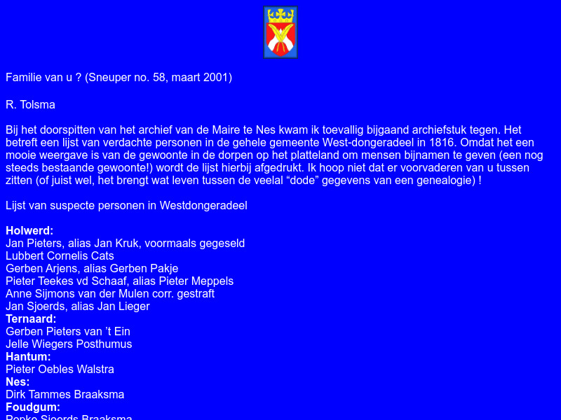 Screenshot van website