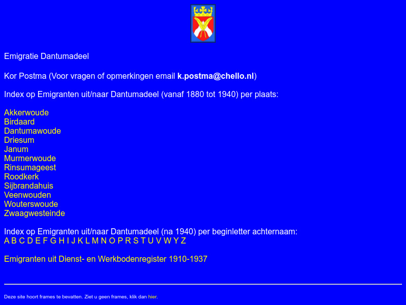 Screenshot van website