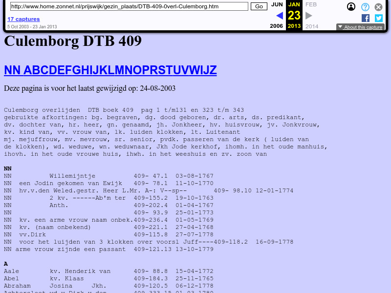 Screenshot van website