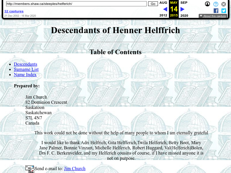 Screenshot van website