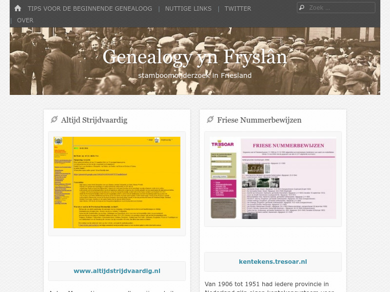 Screenshot van website