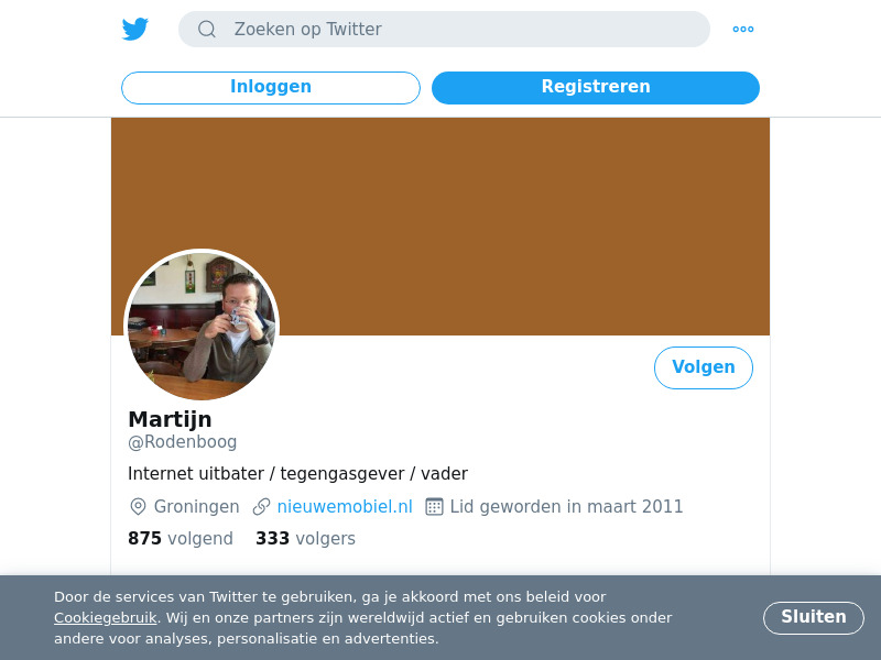 Screenshot van website