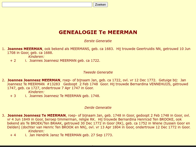 Screenshot van website