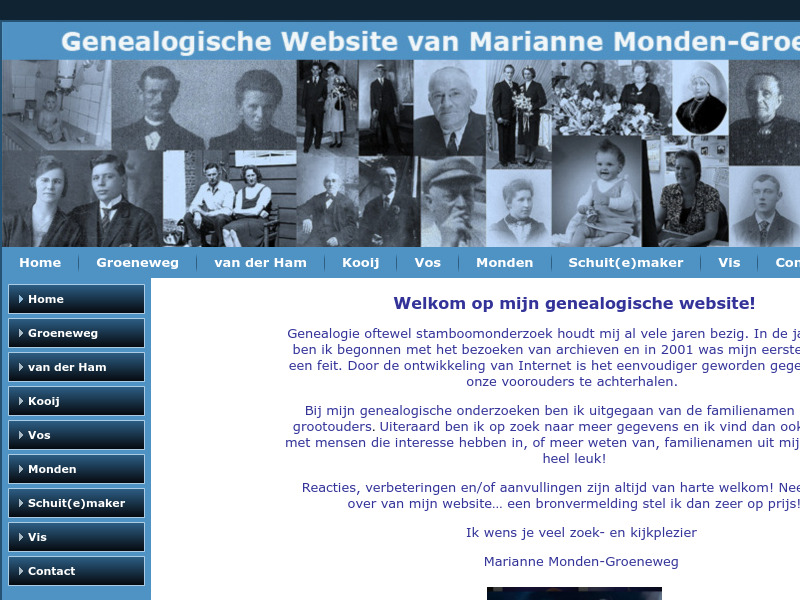 Screenshot van website