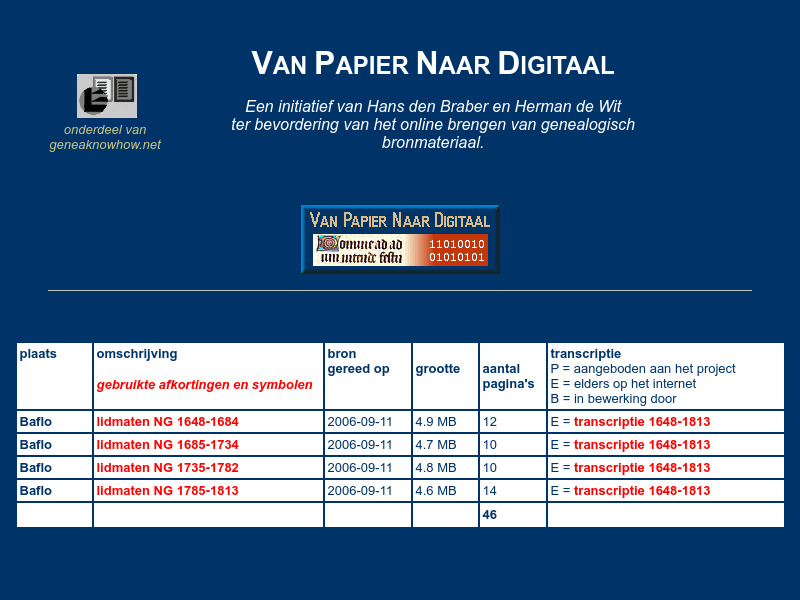 Screenshot van website
