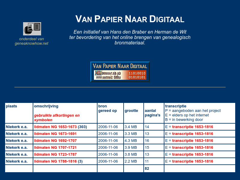 Screenshot van website