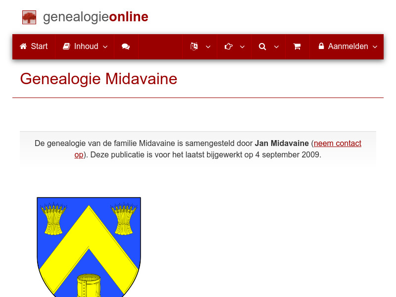 Screenshot van website