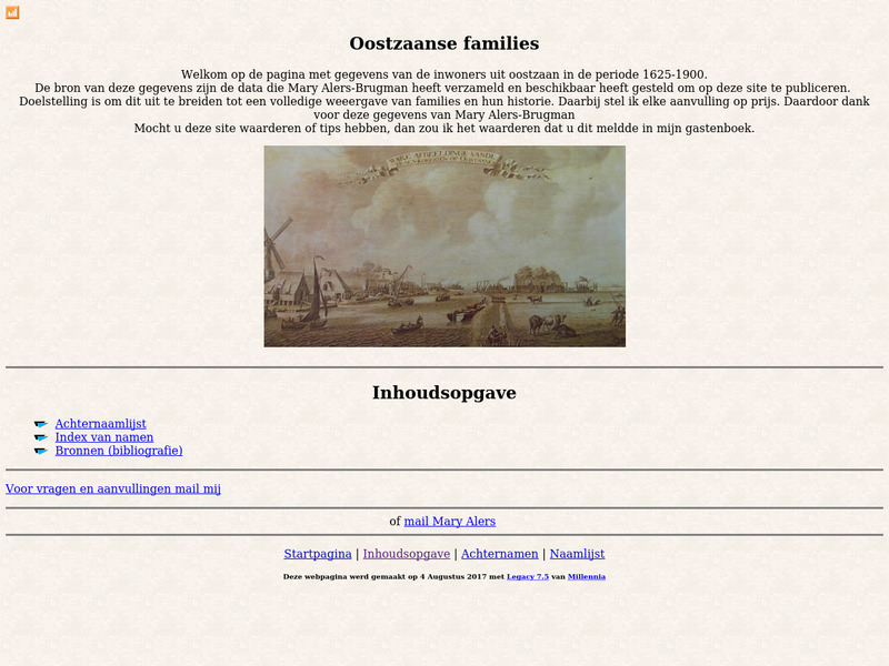 Screenshot van website