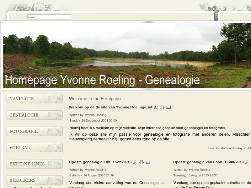 Screenshot van website