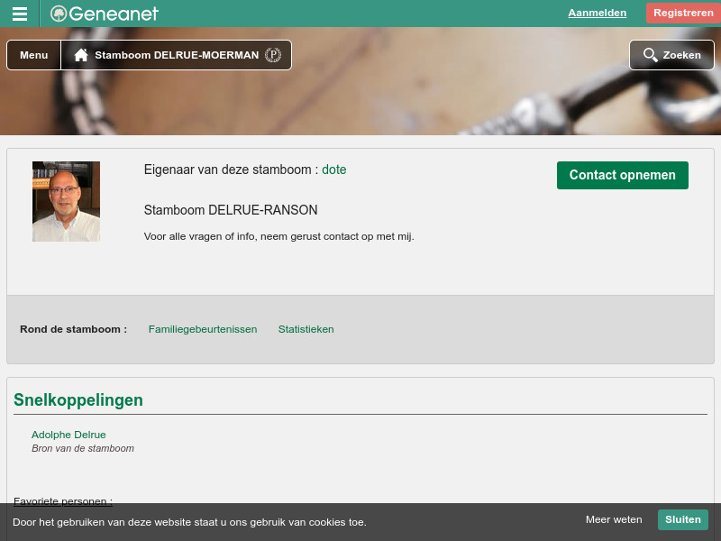 Screenshot van website