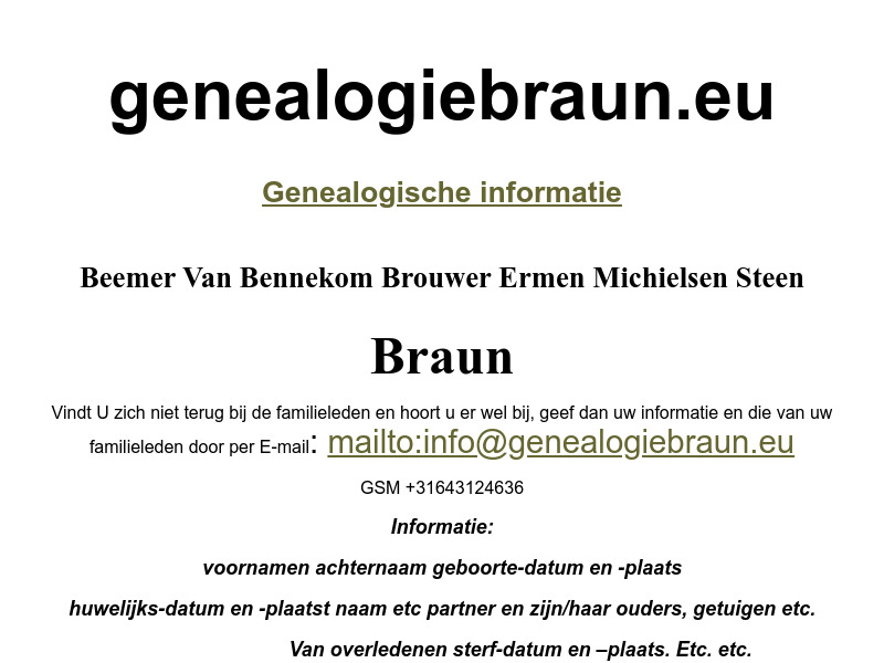 Screenshot van website