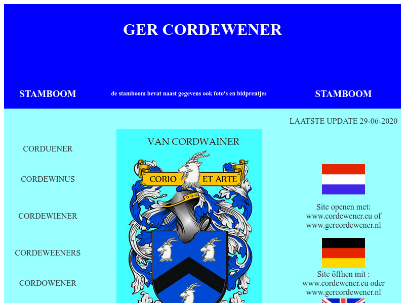 Screenshot van website