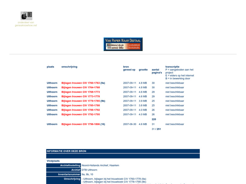 Screenshot van website