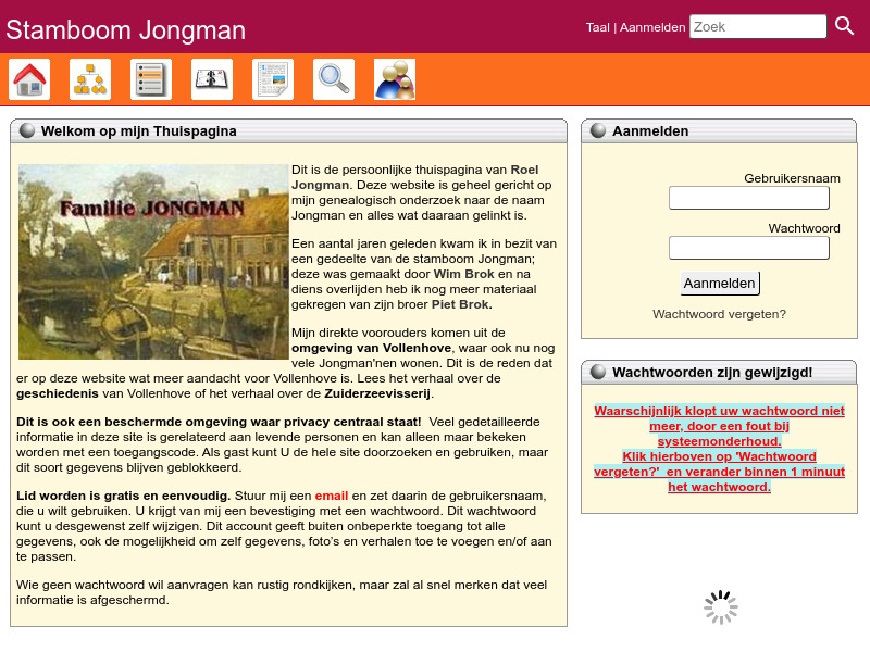 Screenshot van website