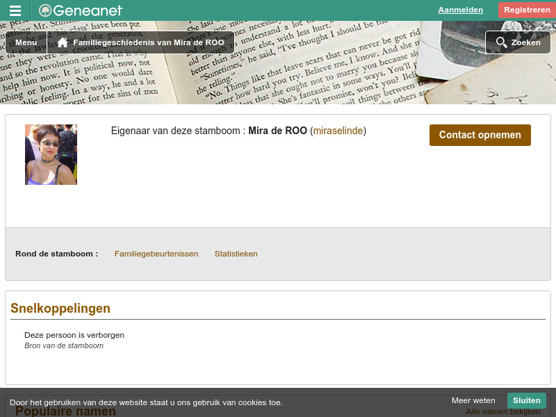 Screenshot van website