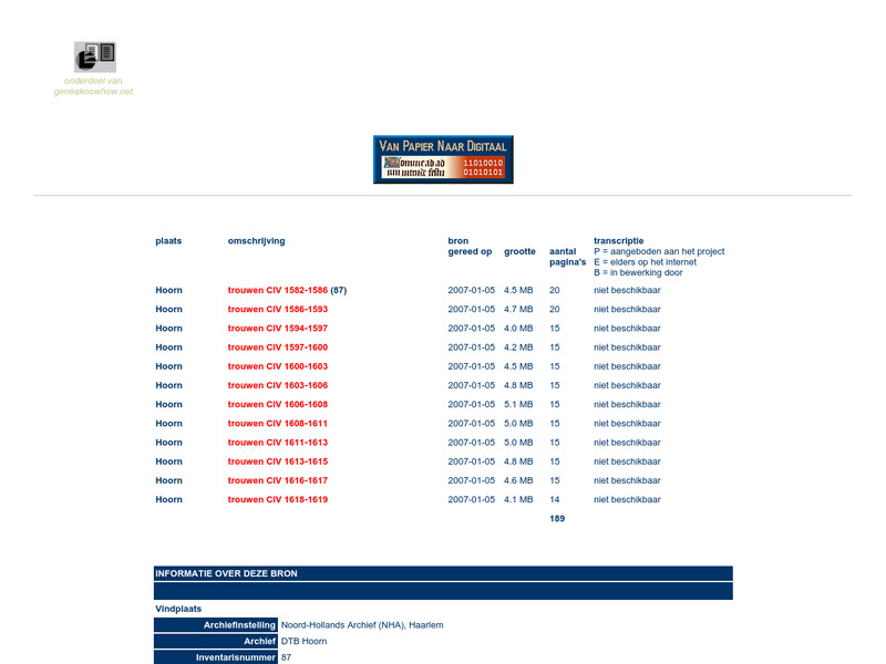Screenshot van website