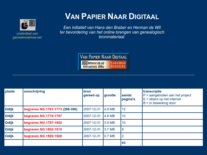 Screenshot van website