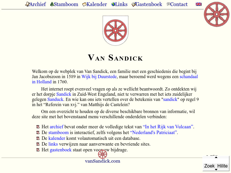 Screenshot van website