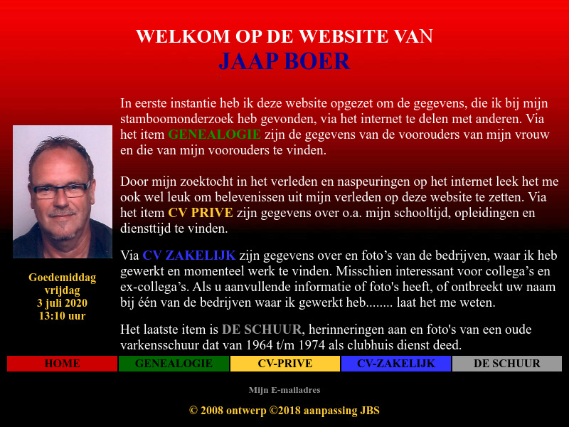 Screenshot van website