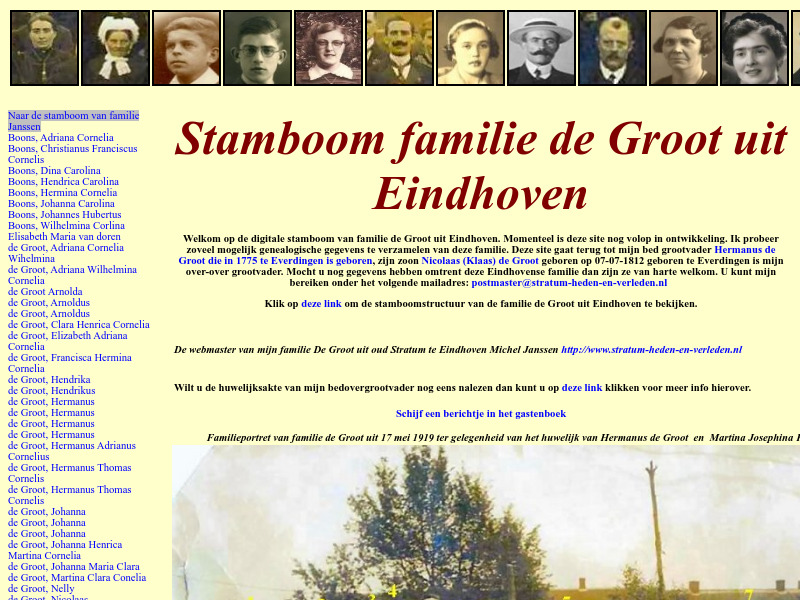Screenshot van website
