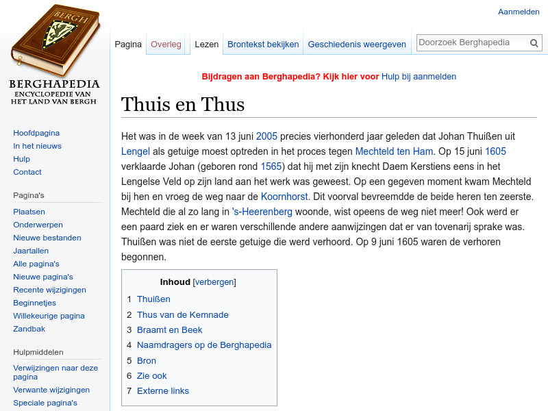 Screenshot van website