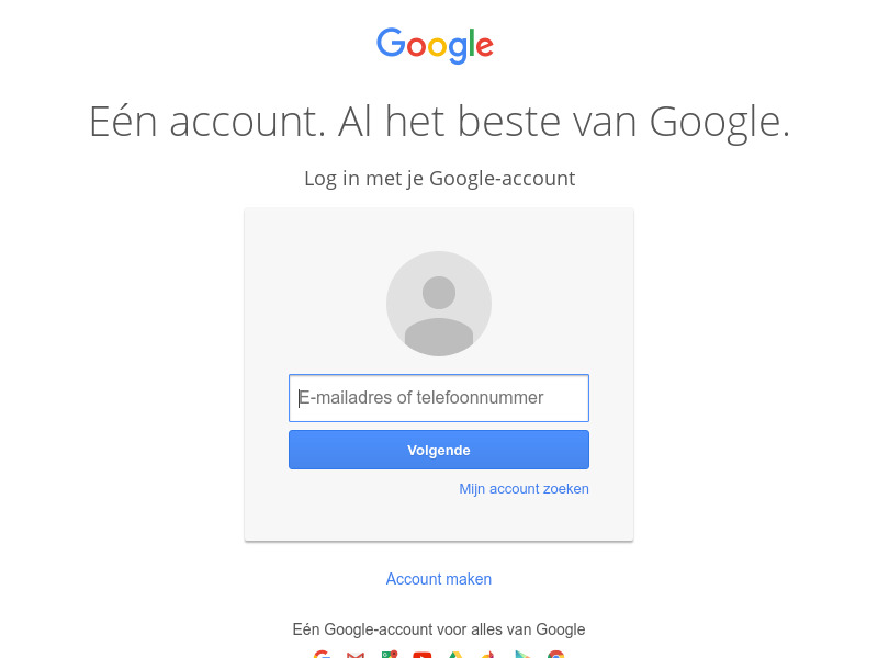 Screenshot van website