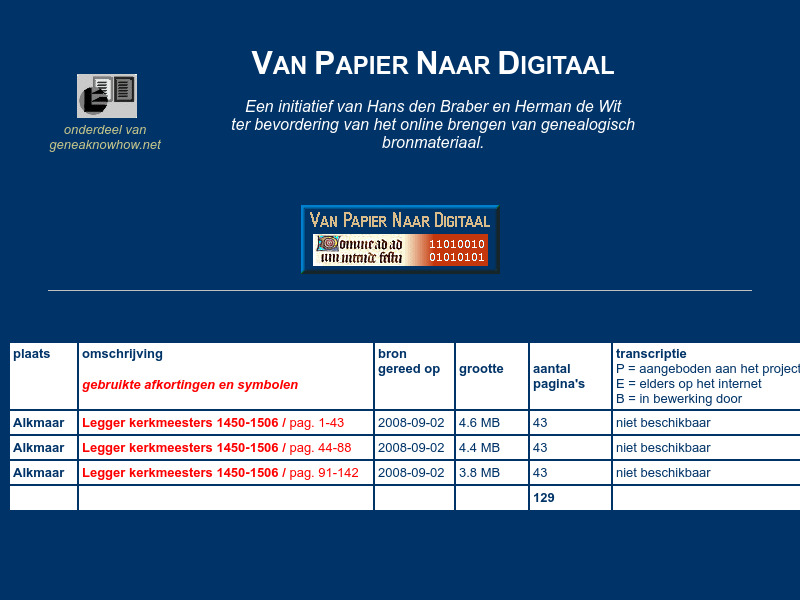 Screenshot van website