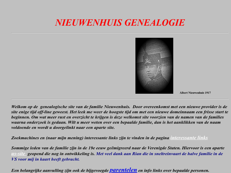 Screenshot van website