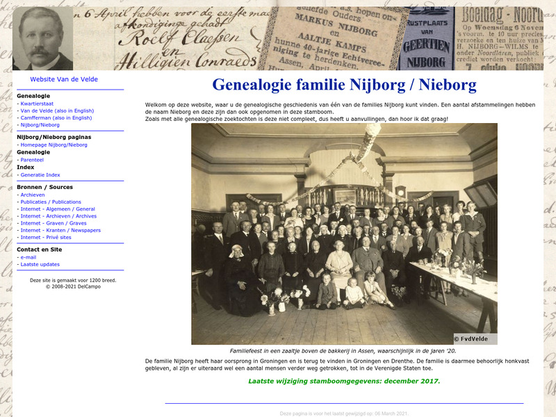 Screenshot van website