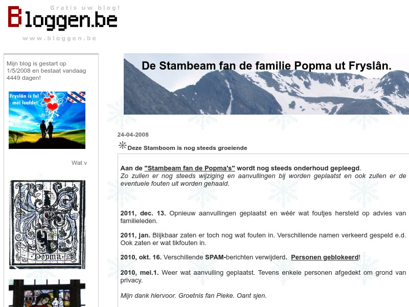 Screenshot van website