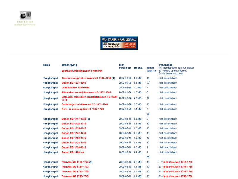 Screenshot van website