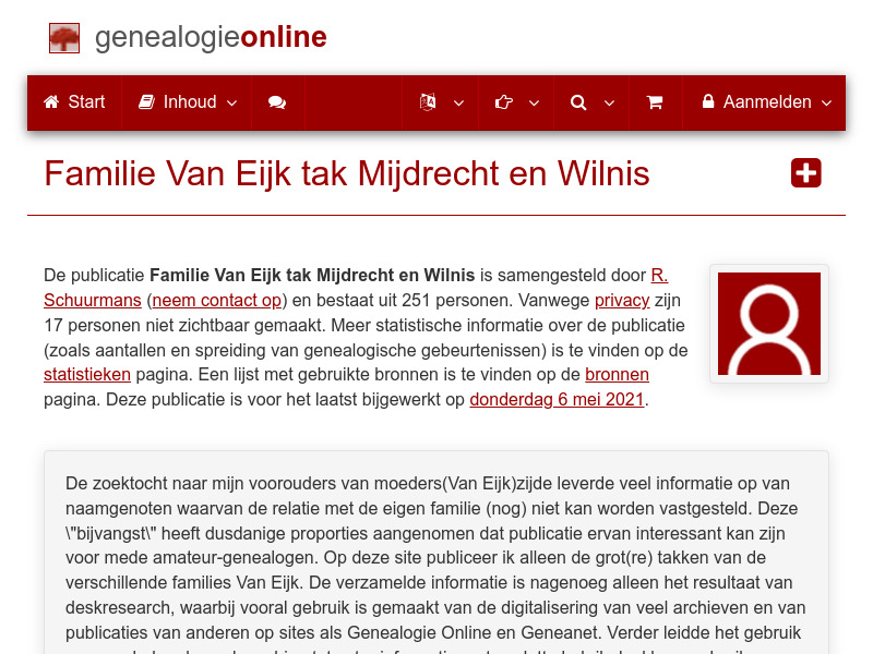 Screenshot van website