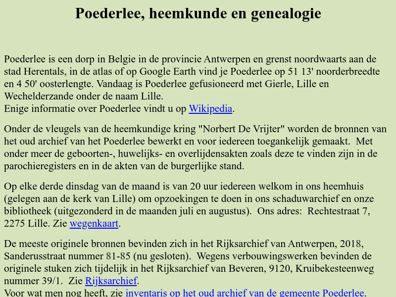 Screenshot van website