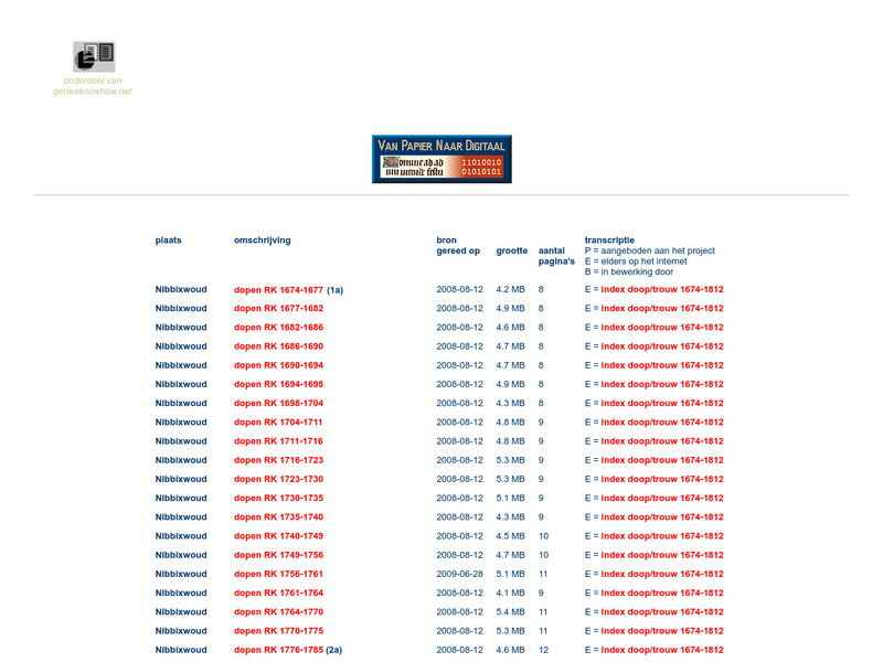 Screenshot van website