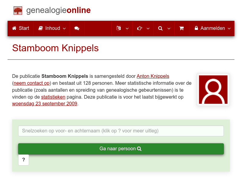 Screenshot van website