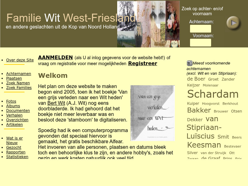 Screenshot van website