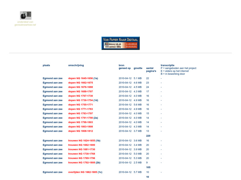 Screenshot van website