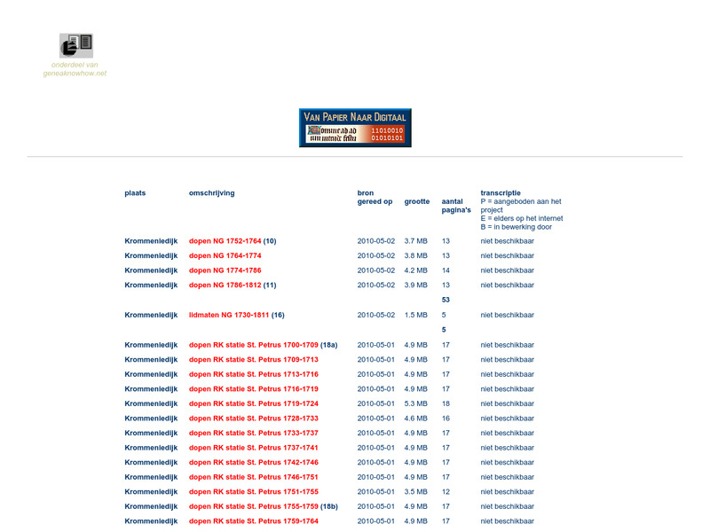 Screenshot van website