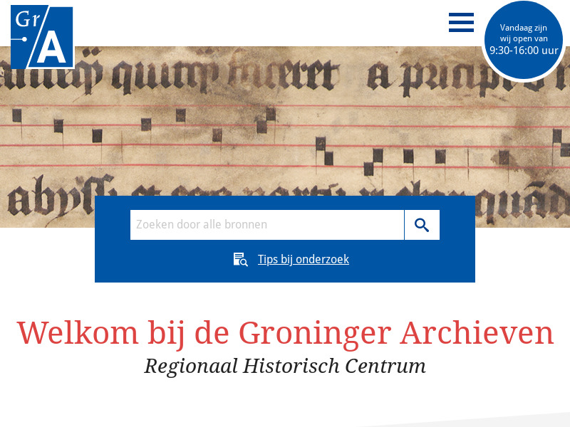 Screenshot van website