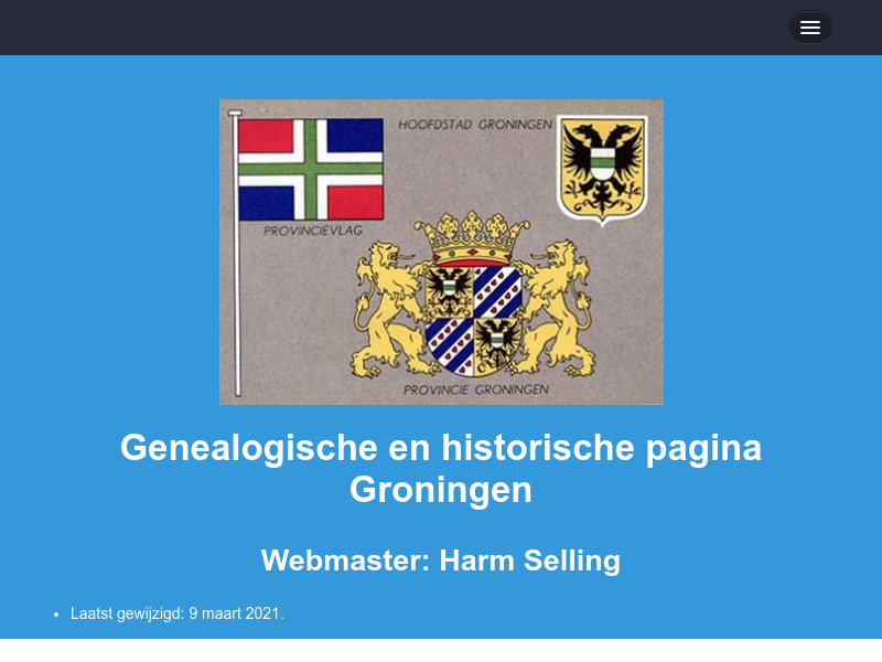 Screenshot van website