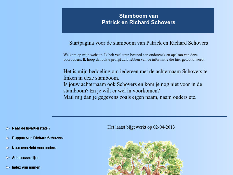 Screenshot van website