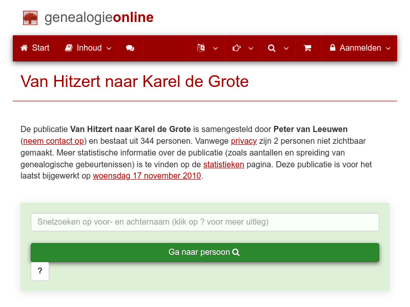 Screenshot van website