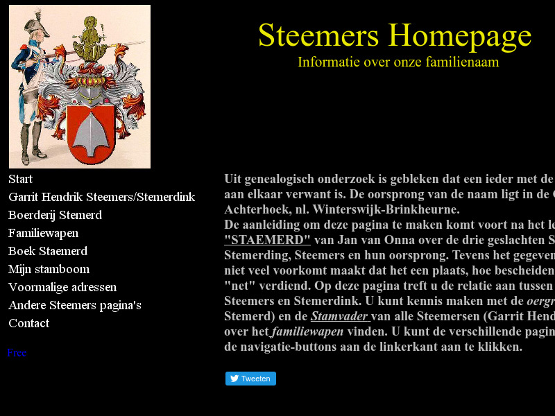 Screenshot van website