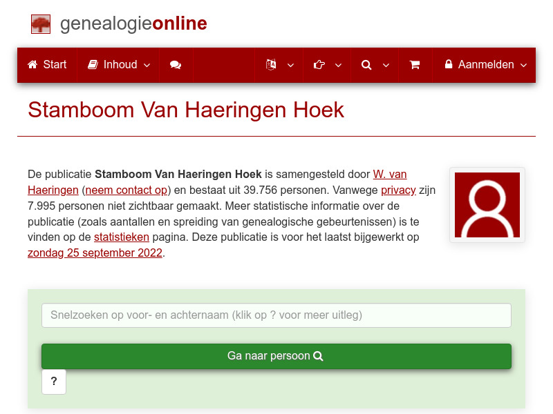 Screenshot van website