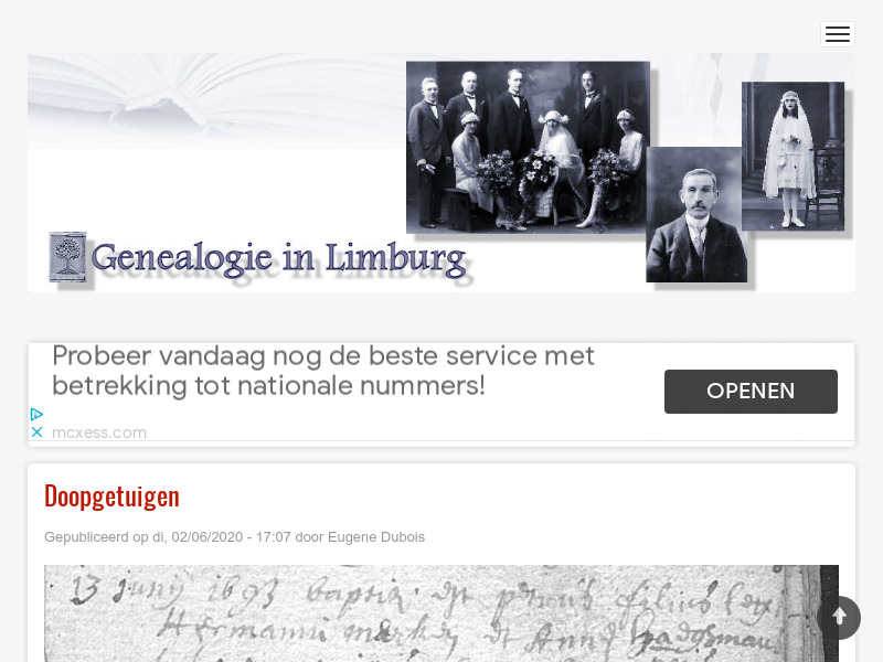 Screenshot van website