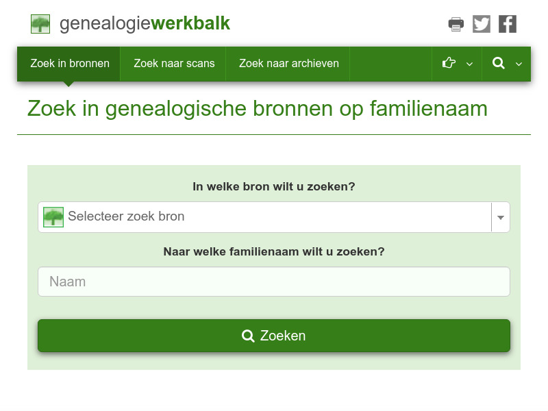 Screenshot van website